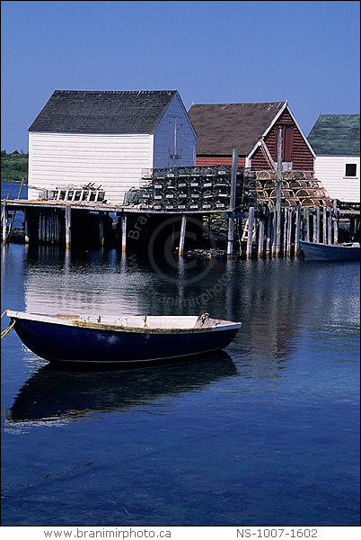 Fishing shacks and lobster traps, Blue Rocks