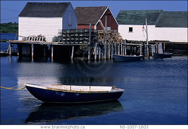 Lobster traps and fishing boats, Blue Rocks