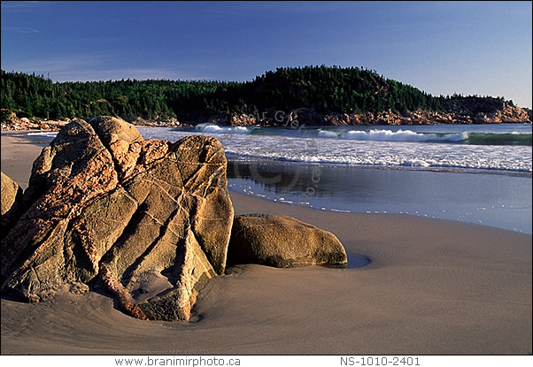 sandy beach at sunrise, Cape Breton Highlands