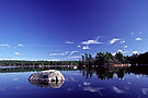 Lake and granite boulder, Kejimkijik National Park