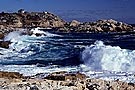 Ocean waves breaking on rocky shoreline, Duncans Cove, Nova Scotia