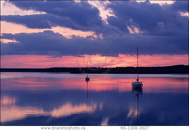 sailing boats at sunset, Tatamagouche