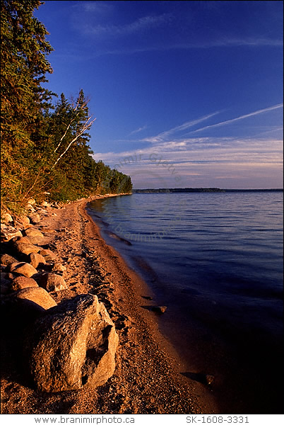 Waskesiu Lake at sunset, Prince Albert Natl. Park