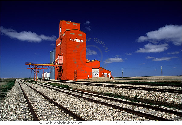 grain elevator and train tracks, Gravelbourg Saskatchewan