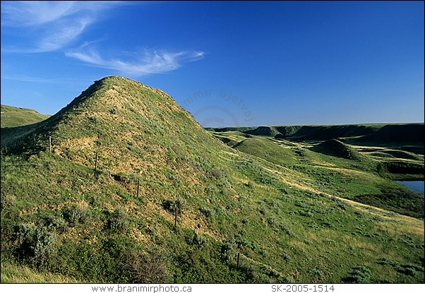 Prairie landscape with hills, Swift Current valley