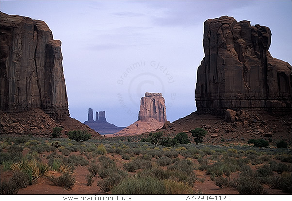 desert landscape with rock formations, Monument Valley, Arizona