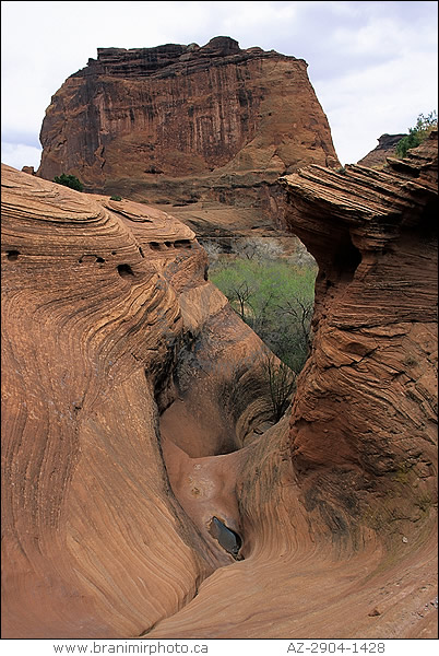 swirling rock pattern in sandstone cliffs, Canyon de Chelly, Arizona