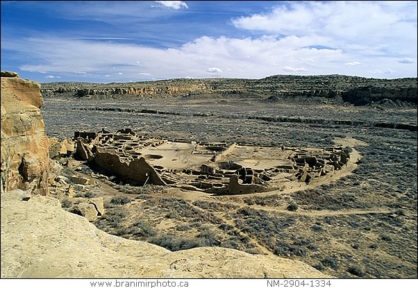 View of Pueblo Bonito ruins, Chaco Culture, New Mexico