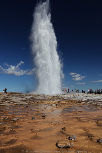 Strokkur geyser, part of the Haukadalur geothermal area in southwest Iceland