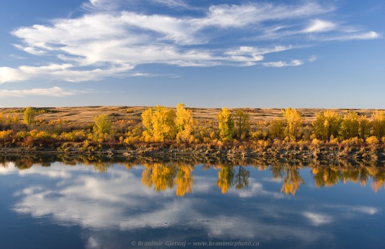 Fall colours along the North Saskatchewan River near Borden, Saskatchewan