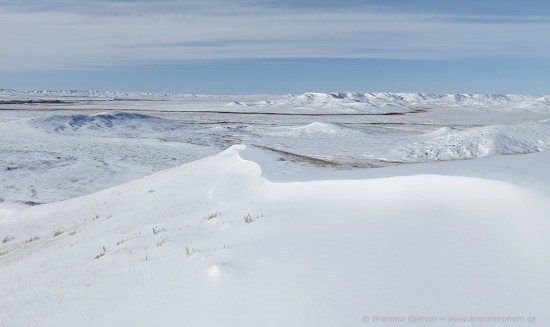 Grasslands National Park in winter, Saskatchewan
