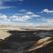 A large wildfire burns through the Grasslands National Park