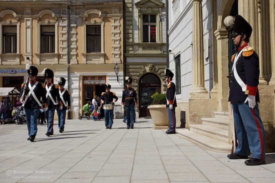 Change of guards in front of the Varazdin City Hall, Croatia