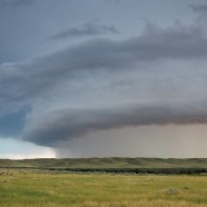 Dramatic storm cloud passing through the Grasslands National Park, Saskatchewan