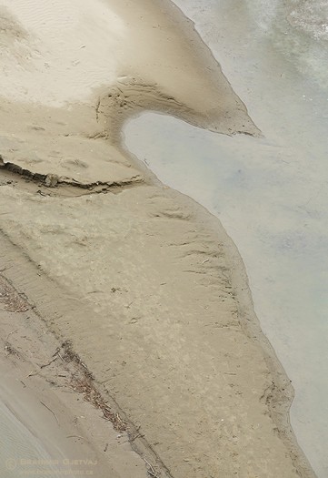 Detail of a river sandbar, Saskatoon