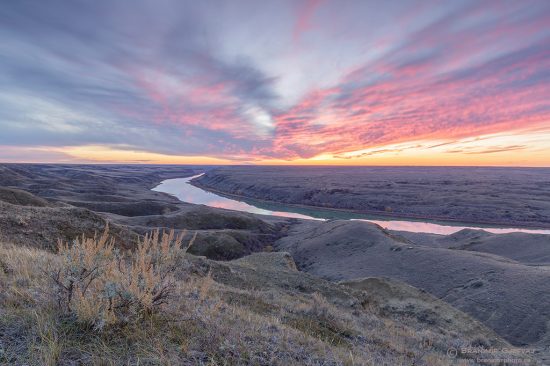 Sunset over South Saskatchewan River, Empress.